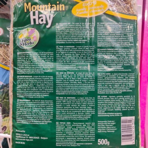 Mountain Hay pienso para roedores, mezcla de hierbas y flores para estimular el apetito y la salud natural.