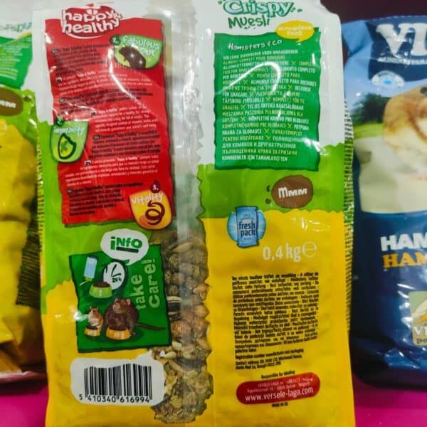 Pagares para roedores con semillas y toppings, envase de 0,4 kg.