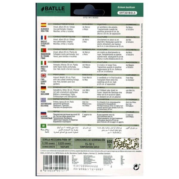 Germina semillas de plantas aromáticas, flores y huertos en sobre de 20 cm de altura imagen de semillas para cultivo en suelo y macetas para jardinería.