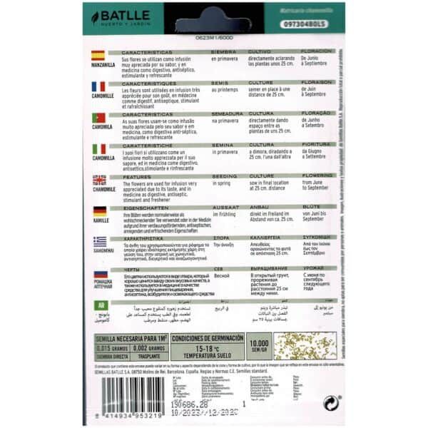 Semillas de flores para plantación, germinan en primavera con temperaturas de 15-18°C, 10,000 semillas por paquete.