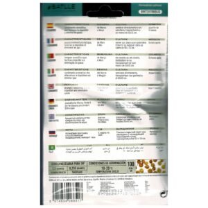 Semillas de mars para sembrar directo en tierra o trasplantar, incluyen instrucciones en varios idiomas, ideal para jardinería.