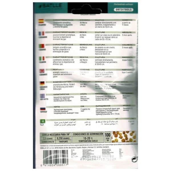 Semillas de mars para sembrar directo en tierra o trasplantar, incluyen instrucciones en varios idiomas, ideal para jardinería.