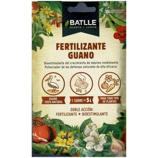 Fertilizante Guano natural para fertilización de plantas, efectivo y ecológico.