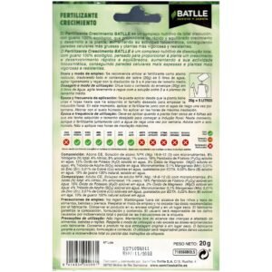 Fertilizante de crecimiento BATLLE para plantas y jardines, promote el desarrollo vegetal saludable y resistente.