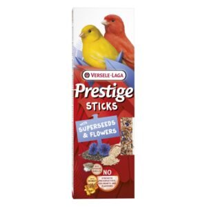 Alto text: Semillas para pájaros Prestige Sticks con flores y semillas superpremium.