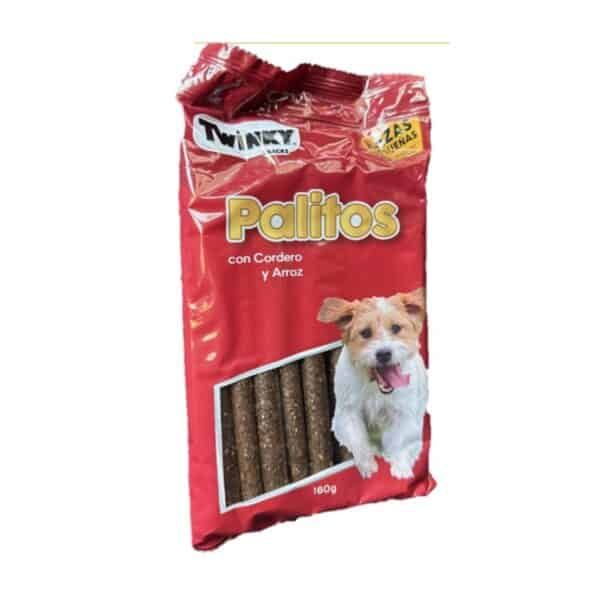 Palitos para perros con cordero y arroz, snack natural para mascotas.