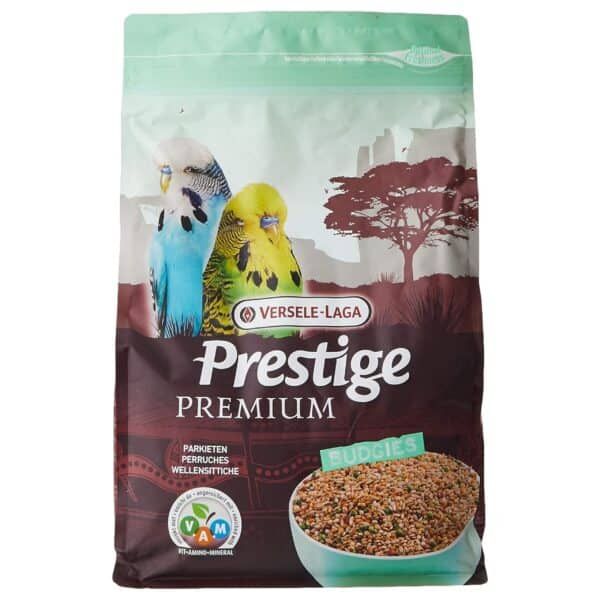 Alimento para aves Prestige Premium Versele-Laga con gusos nutritivos y vitaminas.