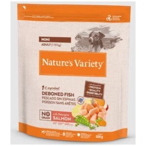 Alimento húmedo para perros mini, pescado sin espinas, de calidad y digestible, ideal para perros pequeños de 1 a 10 kg.