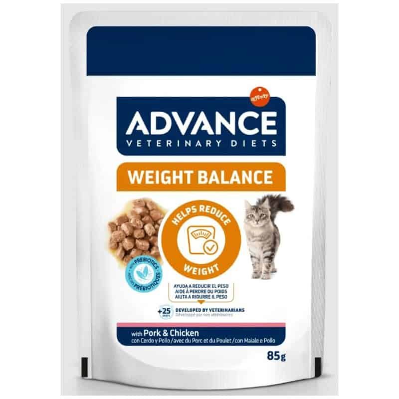 Advance veterinary diets peso control comida para gatos 85g.