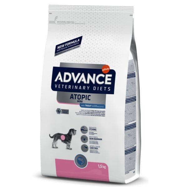 Advance Veterinary Diets Atopic Mini pienso para perros con piel sensible y picazón.