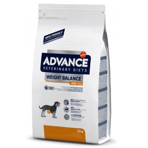 Advance Veterinary Diets peso balance pienso para perros de tamaño pequeño.