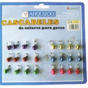 Cascabeles de colores para gatos, paquete con 24 piezas, accesorios para mascotas divertidos y seguros.