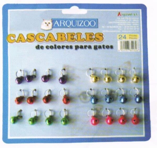 Cascabeles de colores para gatos, paquete con 24 piezas, accesorios para mascotas divertidos y seguros.