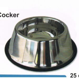 Cenicero para mascotas hecho de acero inoxidable, 25 cm de diámetro, ideal para comederos y bebederos.