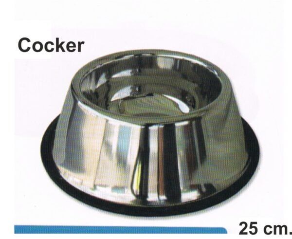 Cenicero para mascotas hecho de acero inoxidable, 25 cm de diámetro, ideal para comederos y bebederos.