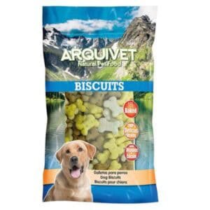 Biscuits para perros con forma de hueso y aroma delicioso.