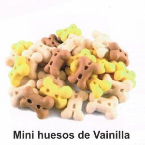 Mini huesos de vainilla en diferentes colores para mascotas y repostería creativa.