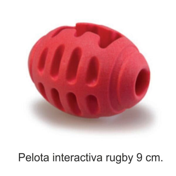 Pelota interactiva de rugby de 9 cm para perros, juego resistente y divertido.