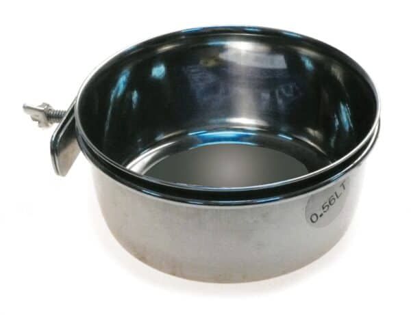 Cazo de acero inoxidable para mascotas, 0.56L, recipiente para comida o agua.