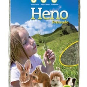 Heno prensado para animales de granja, caballos, ovejas y conejos, en bolsa de 1 kg.
