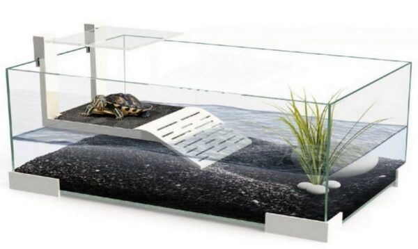 Tienda online TodoMASKOTAS - terrario para tortugas con accesos y decoración natural.