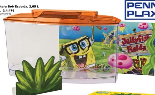 Bob Esponja caja de almacenamiento infantil con diseño de dibujos animados en colores vivos para niños y niñas.