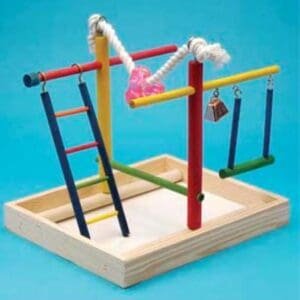 Varita de juegos para mascotas, torre de madera con escaleras y columpios, entrenamiento y entretenimiento para perros y gatos.