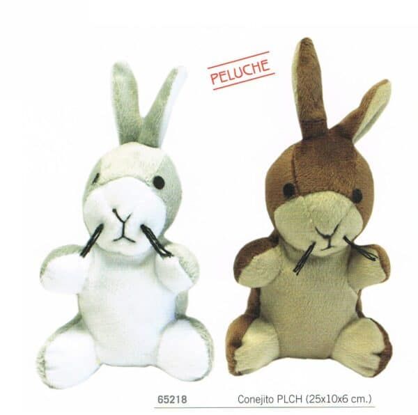 Conejito peluche suave para mascotas y regalo, tamaño 25x10x6 cm, ideal para niños y amantes de animales.