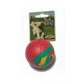 Colorido huevo de juguete para mascotas con pelota de goma, ideal para perros y gatos.