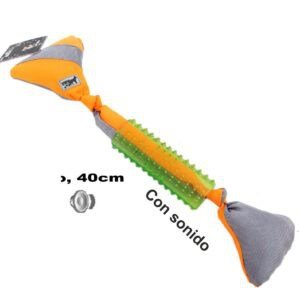 Juguete de perro con sonido y cinta reflectante, 40 cm de longitud.