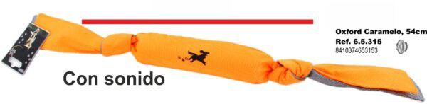 Correa para perros Oxford Caramelo 54cm con sonido, perfecta para mascotas.