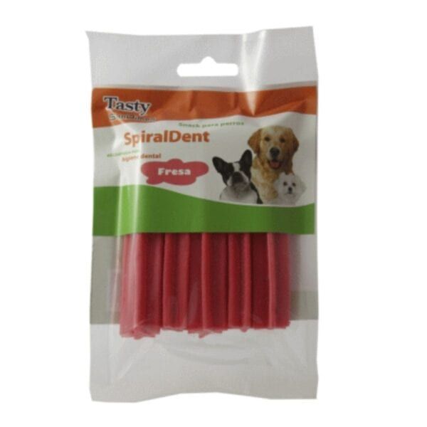 Cepos dentales para perros sabor fresa, cuidado bucal, mascotas, producto para higiene dental, TudorMaskotas.