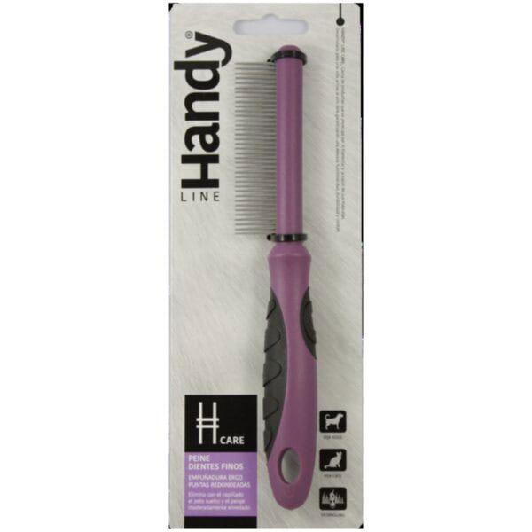 Cuidado de perros peines finos para perros con agarre ergonómico y puntas redondeadas, ideal para mascotas.