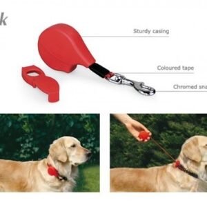 Correa para perros con silbato y clip de metal, collar ajustable y cómodo para paseos.