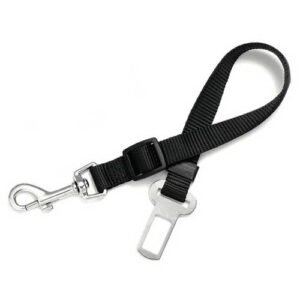 Correa ajustable para mascotas con clip metálico y hebilla negra personalizada.
