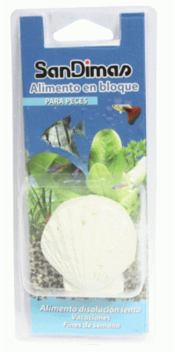 SanDimas alimento en bloque para peces, disolución lenta, ideal para acuarios y estanques, promueve salud y crecimiento de peces tropicales y de agua fría.