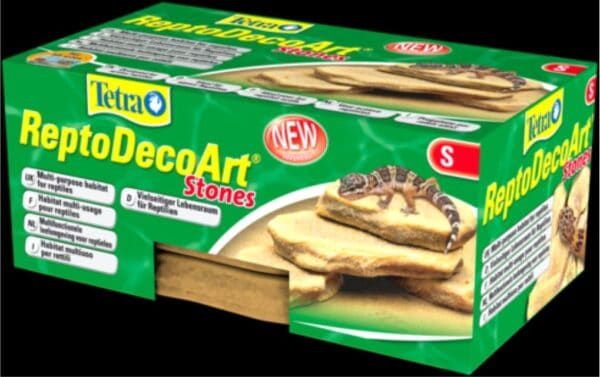 Piezas de hábitat para reptiles en caja de 3 unidades ReptoDecoArt Stones Tetra, accesorios para animales exóticos y terrarios.