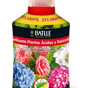 Fertilizante para plantas ácidas y delicadas, jardín saludable y bienestar para tus flores.