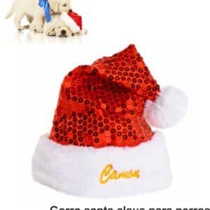 Gorro navidad para perros, gorro santa para mascotas, complemento de Navidad para perros.