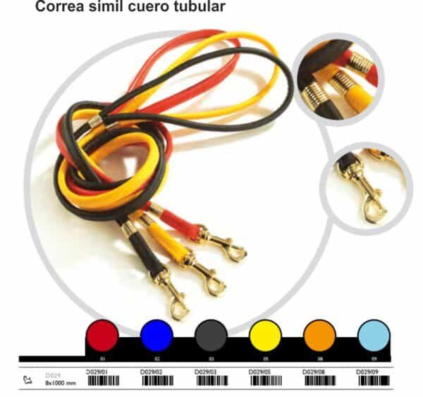 Cordón de cuero tubular para mascotas, accesorios y juguetes, sello y código de barras para tienda online TodoMASKOTAS.