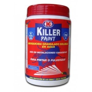 Killer Paint polvo insecticida en agua para control de plagas en instalaciones ganaderas.