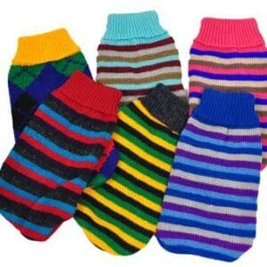 Calcetines de rayas coloridos para niños y adultos, tejidos en algodón y nylon.