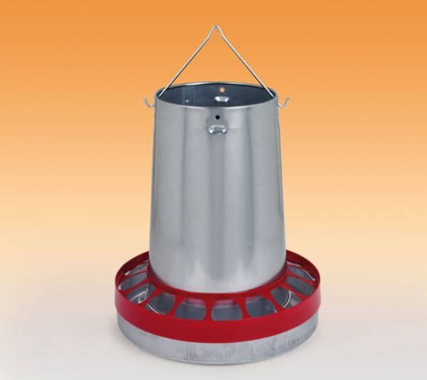 Bandeja alimentadora para aves, comedero para aves de gran capacidad, comedero metálico para aves, comedero grande para gallinas y aves, alimentador de aves de fácil limpieza.