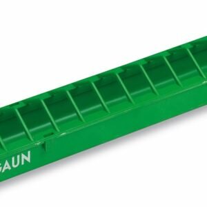 Palpicero de plástico verde para almacenamiento o jardín, tamaño largo.