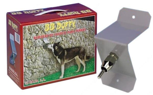 Gadadero de chupa para perros en caja con recipiente y boquilla para mascotas.