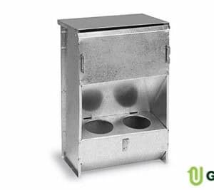 Cajón de basura metálico para exterior, resistente y duradero.