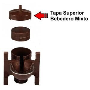 Tapa superior de bebedero mixto para mascotas, con estructura resistente y fácil de limpiar.