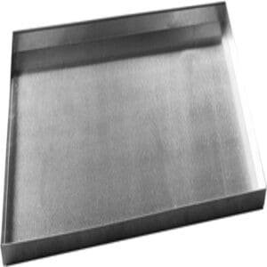 Bandeja de acero inoxidable para presentación de foodservice.