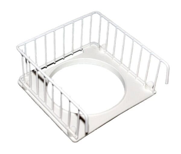 1. accesorio de baño para mascotas, soporte de plástico con rieles blancos para jaulas pequeñas.
