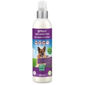 Spray anti-insectos para perros, repelente eficaz y natural, 250 ml.
